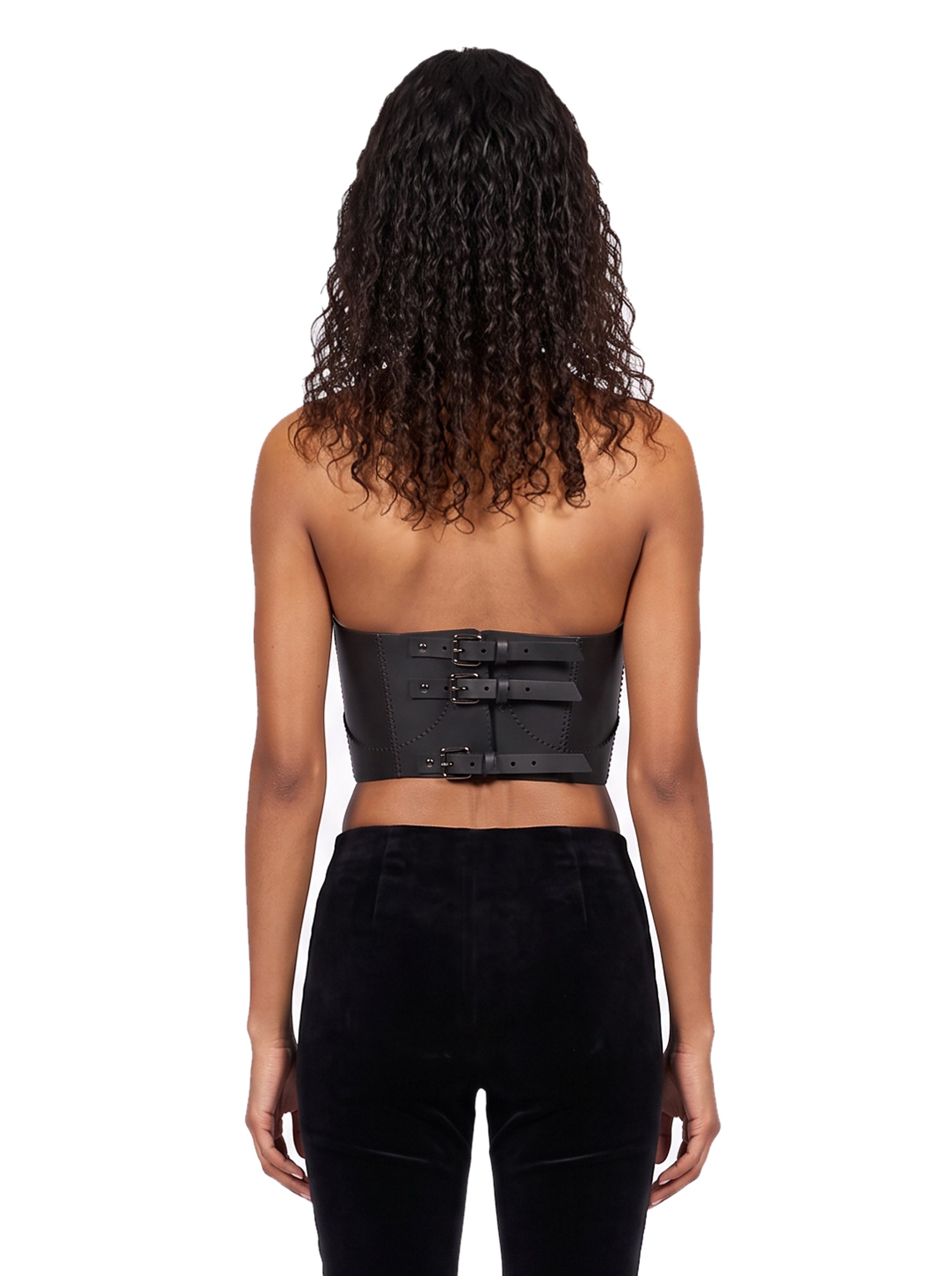 Corsetto cropped in nero 