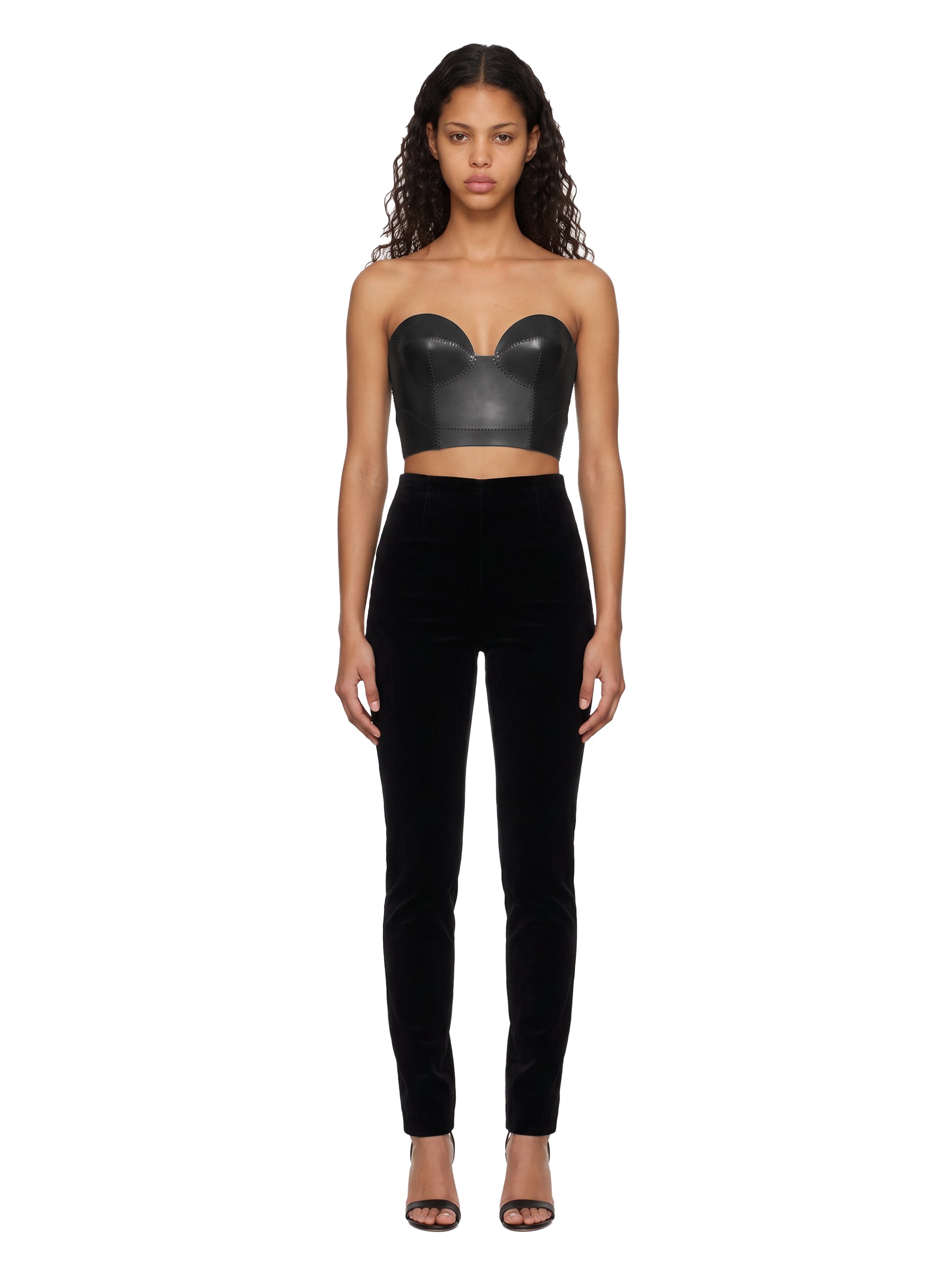Corsetto cropped in nero 