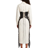 Corsetto traforato con corde in nero 