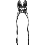 Corsetto traforato con corde in nero 