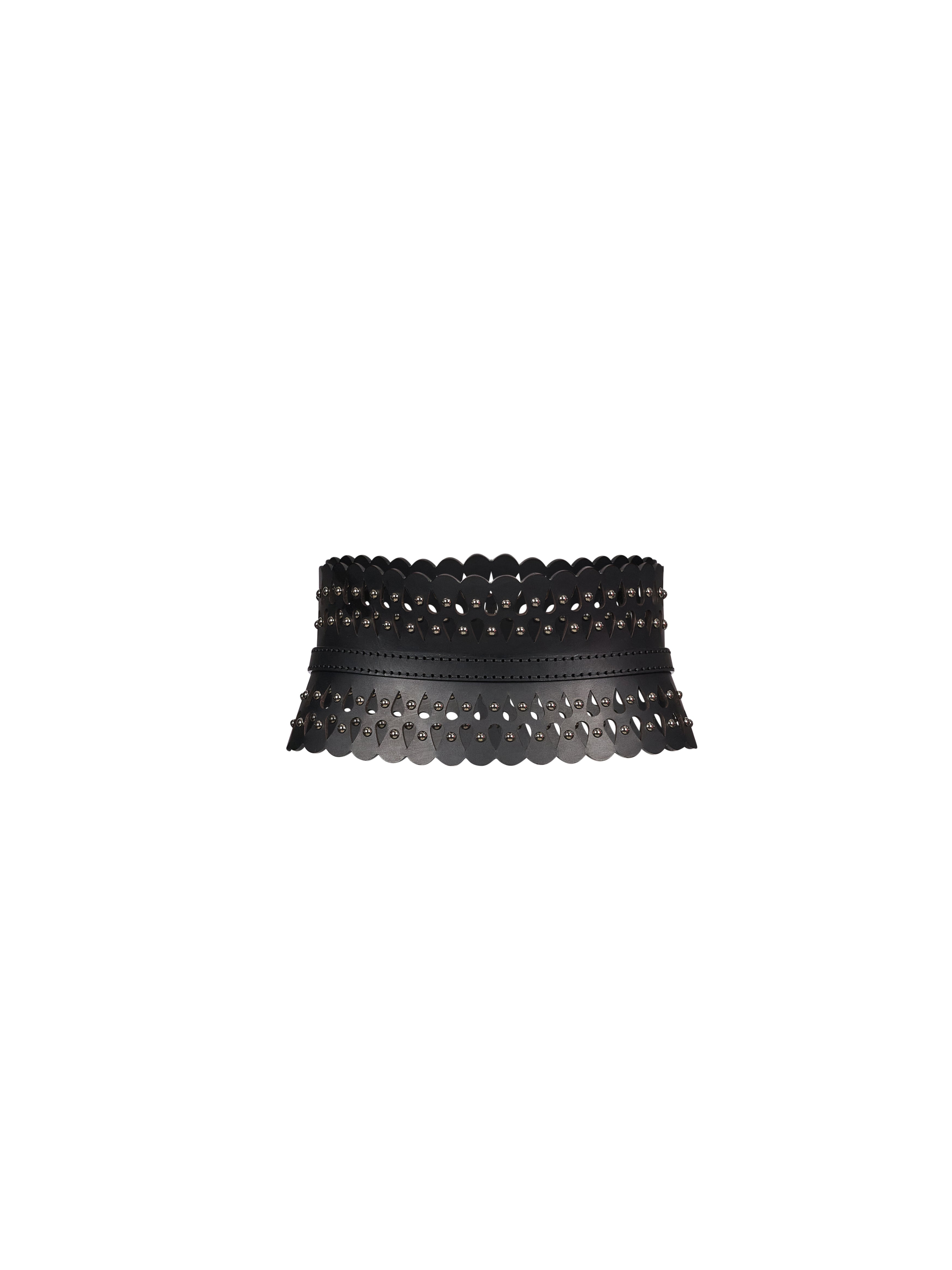 Cintura corsetto con borchie in nero 