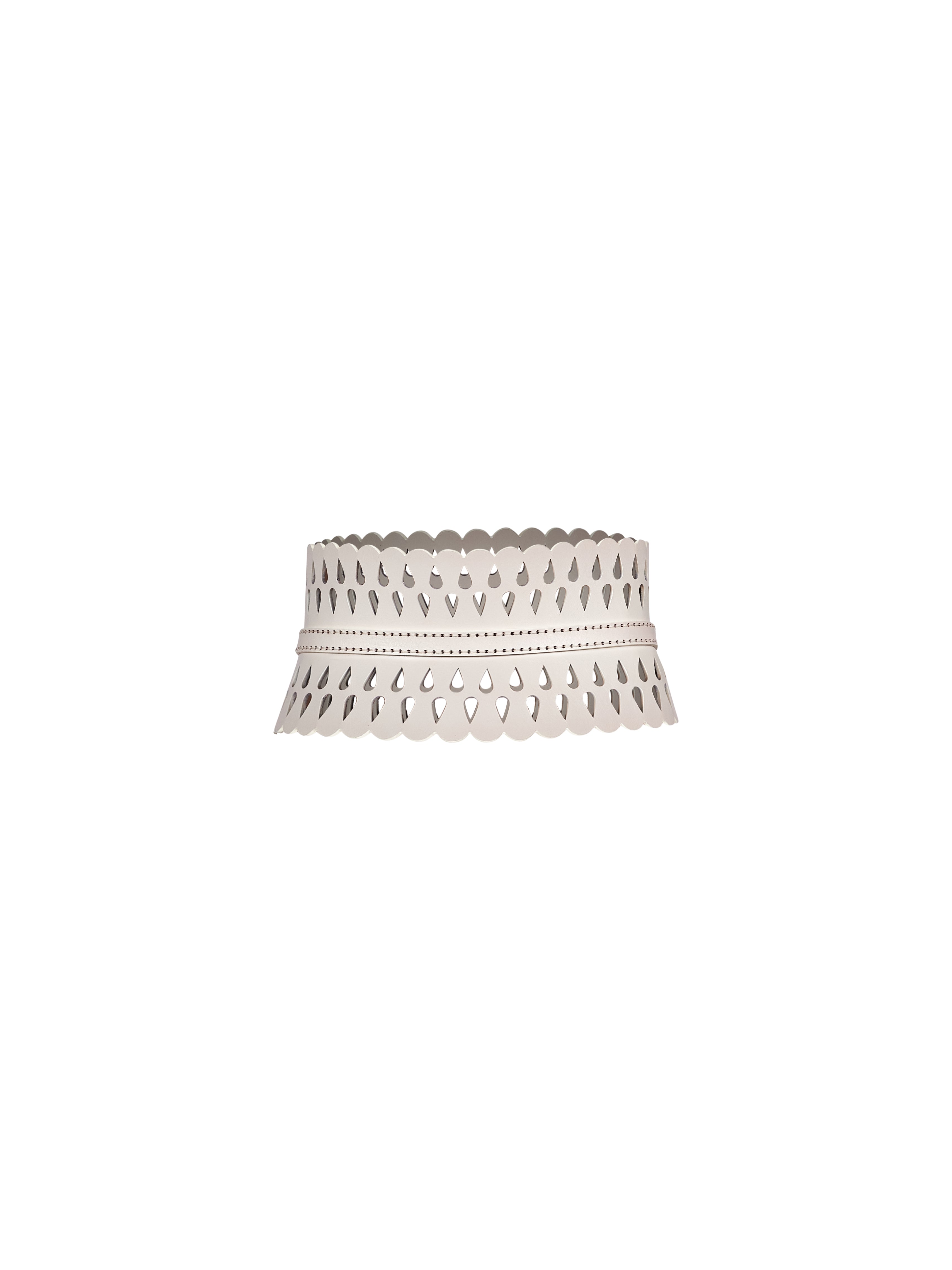 Cintura corsetto traforata in bianco 