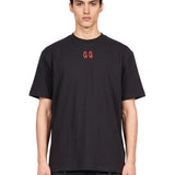 T-shirt con ricamo in nero 
