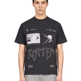 T-shirt con stampa in nero 
