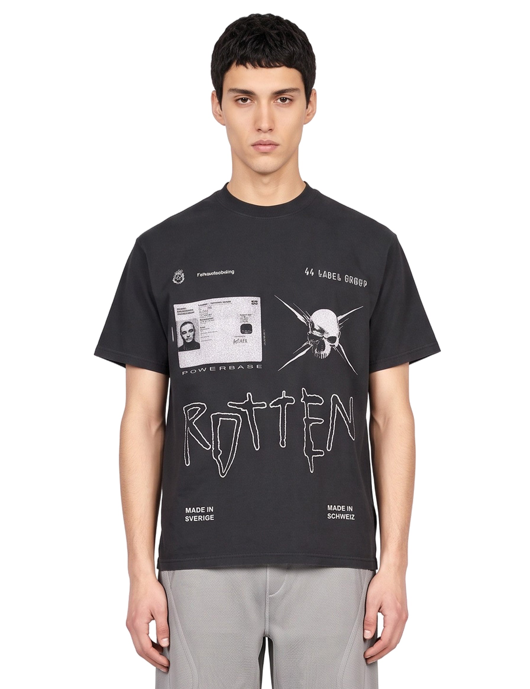 T-shirt con stampa in nero 