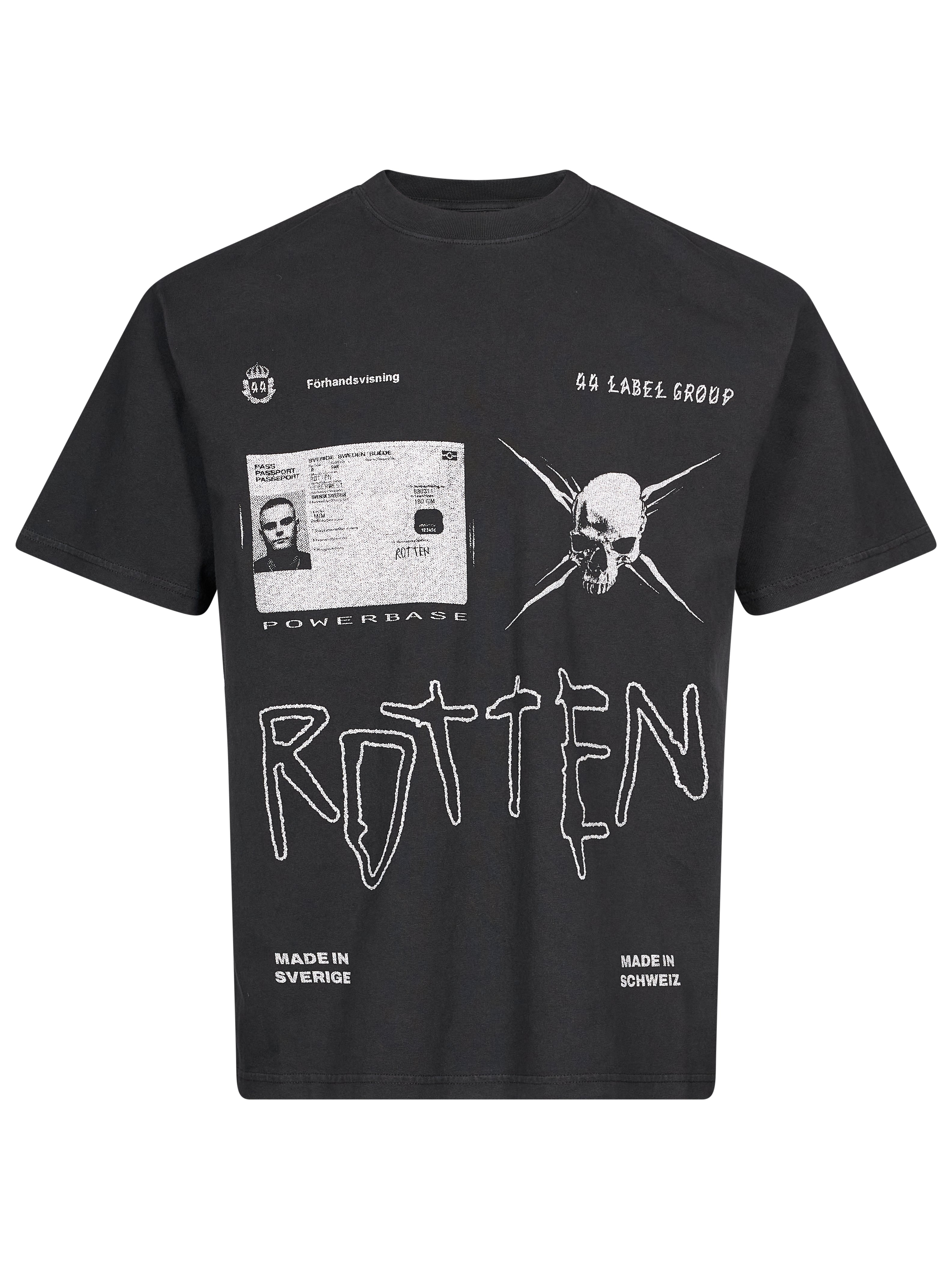 T-shirt con stampa in nero 