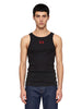 Embroidered tank top in black