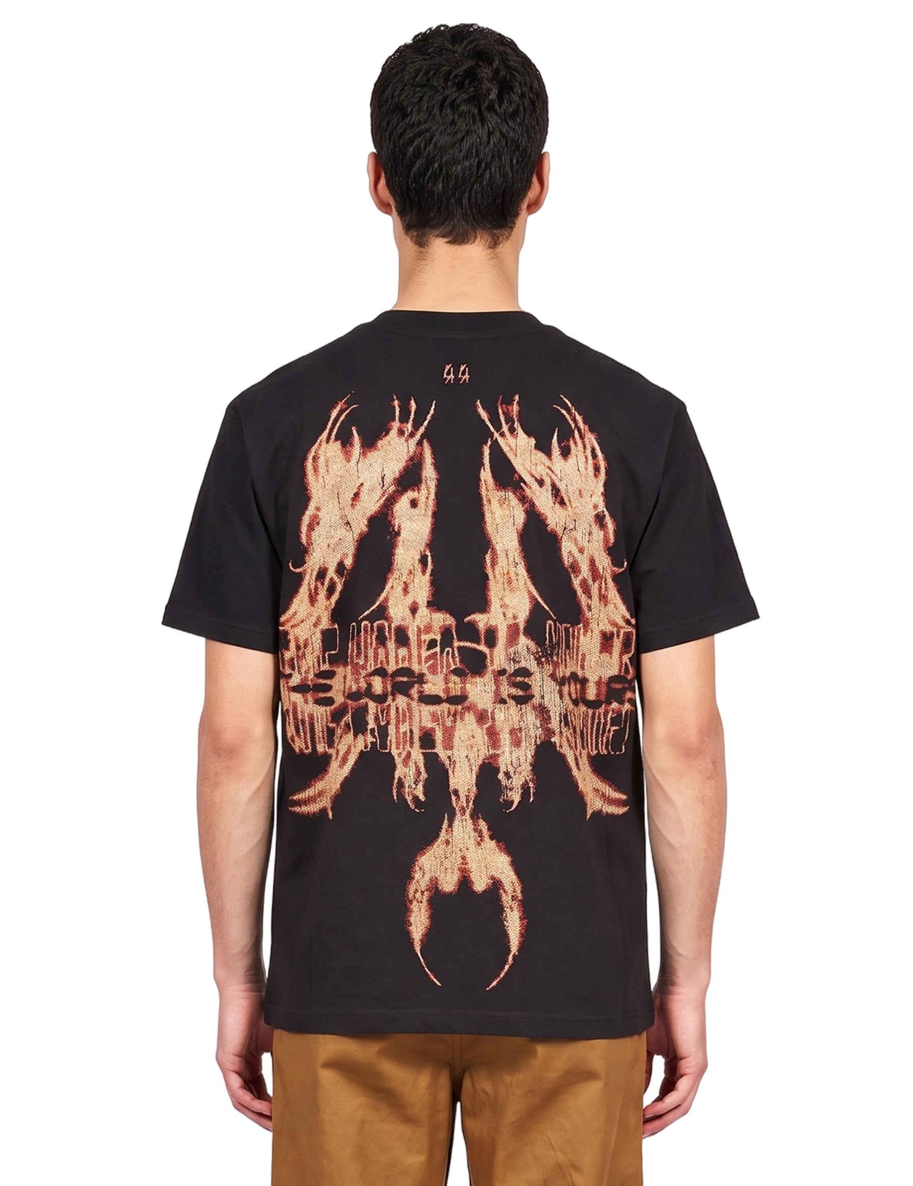 T-shirt Y2K World Fire in nero 