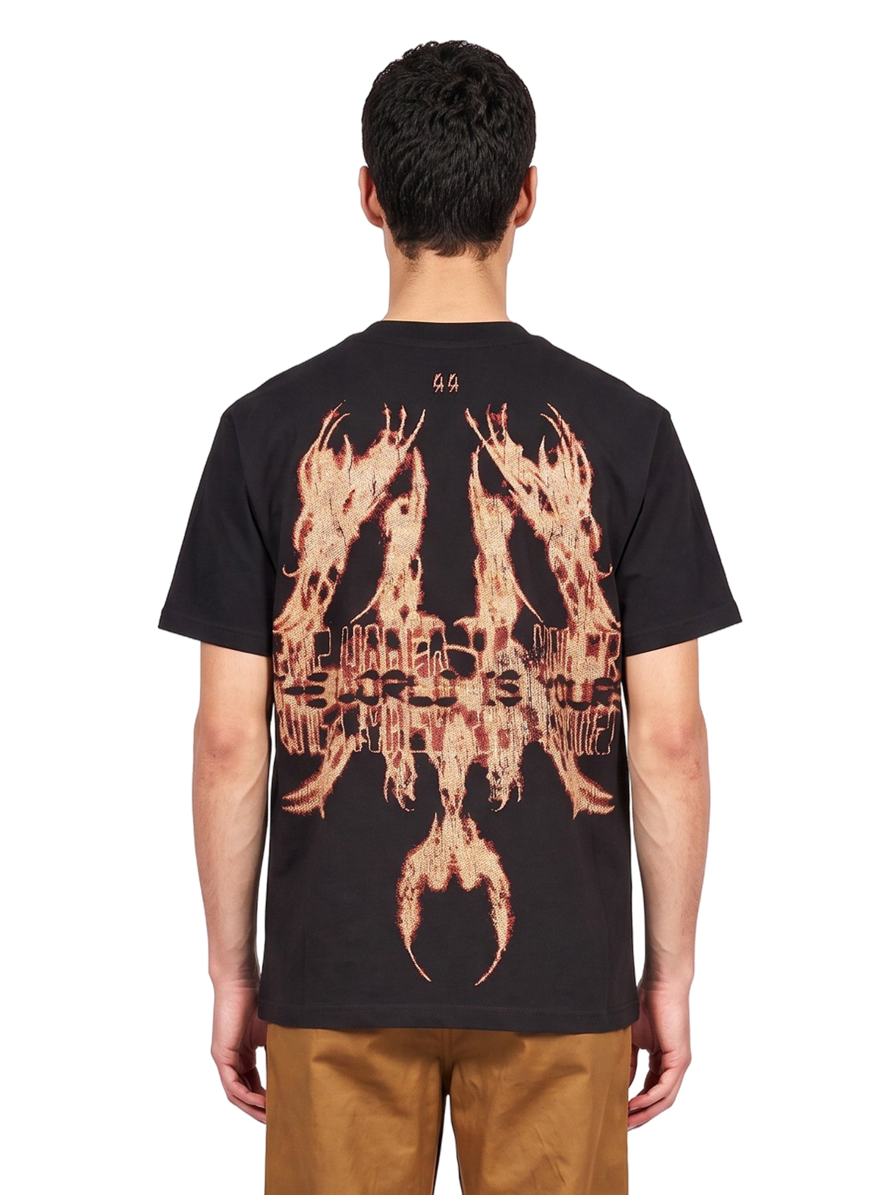 T-shirt Y2K World Fire in nero 