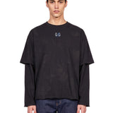 T-shirt Artisanal 44 Double in nero 