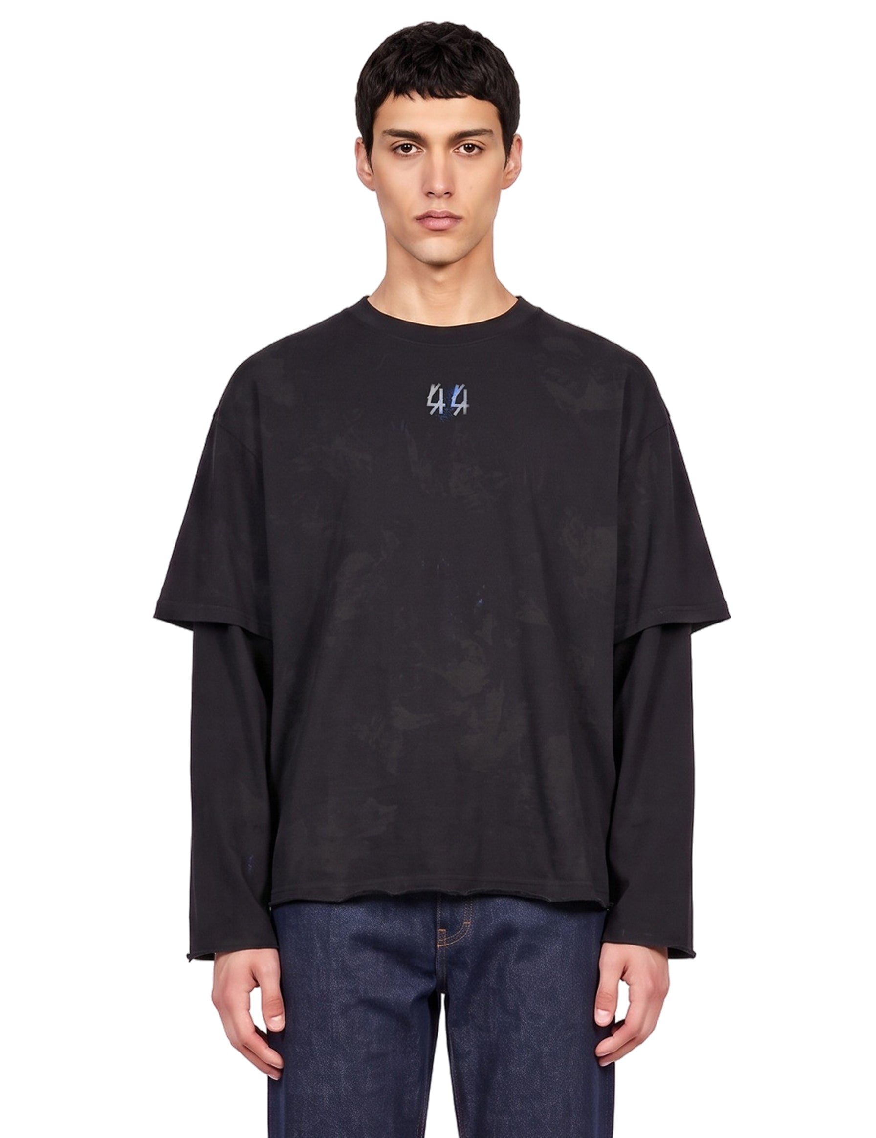 T-shirt Artisanal 44 Double in nero 