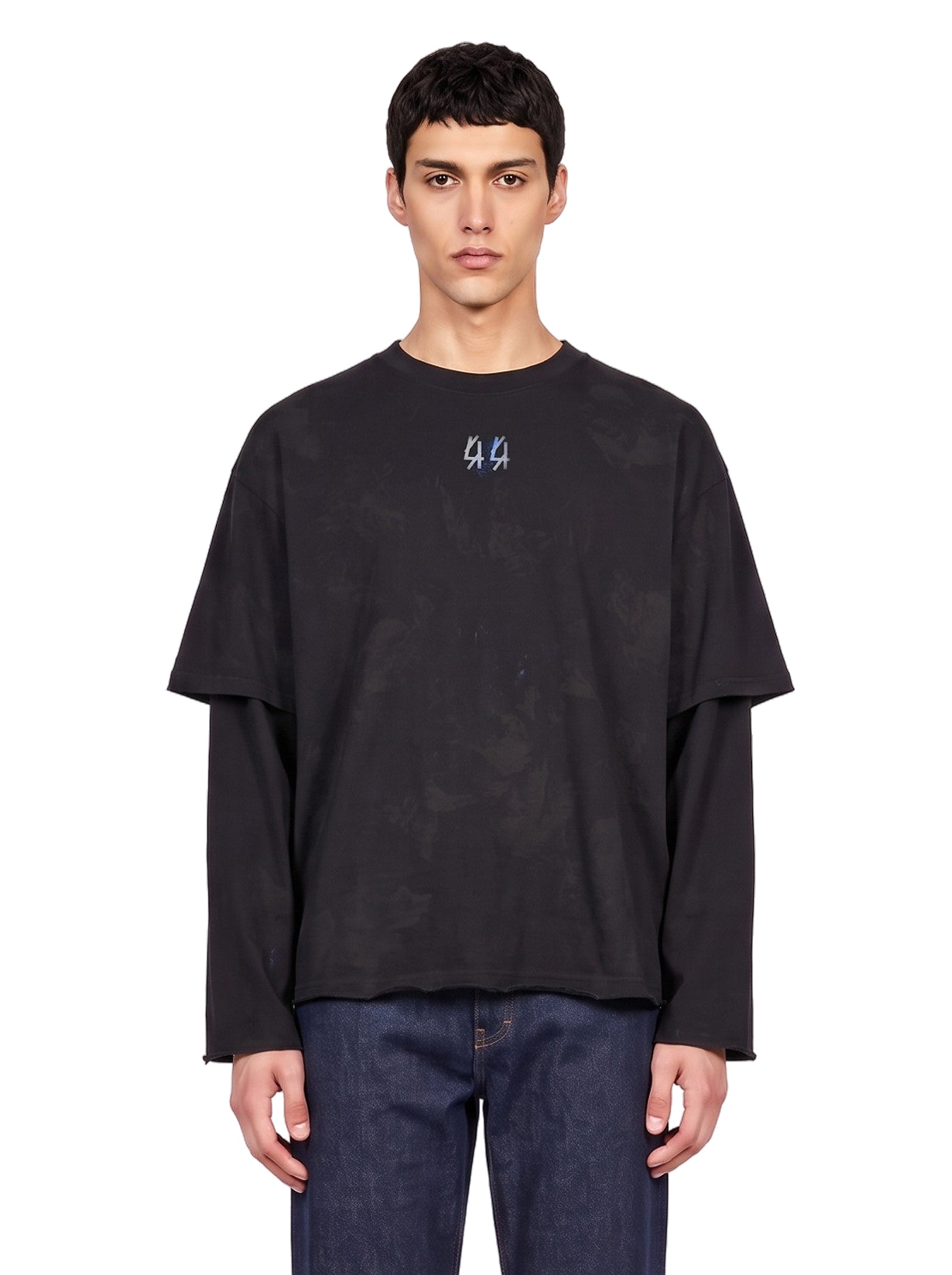 T-shirt Artisanal 44 Double in nero 