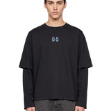 Maglia a maniche lunghe double in nero 