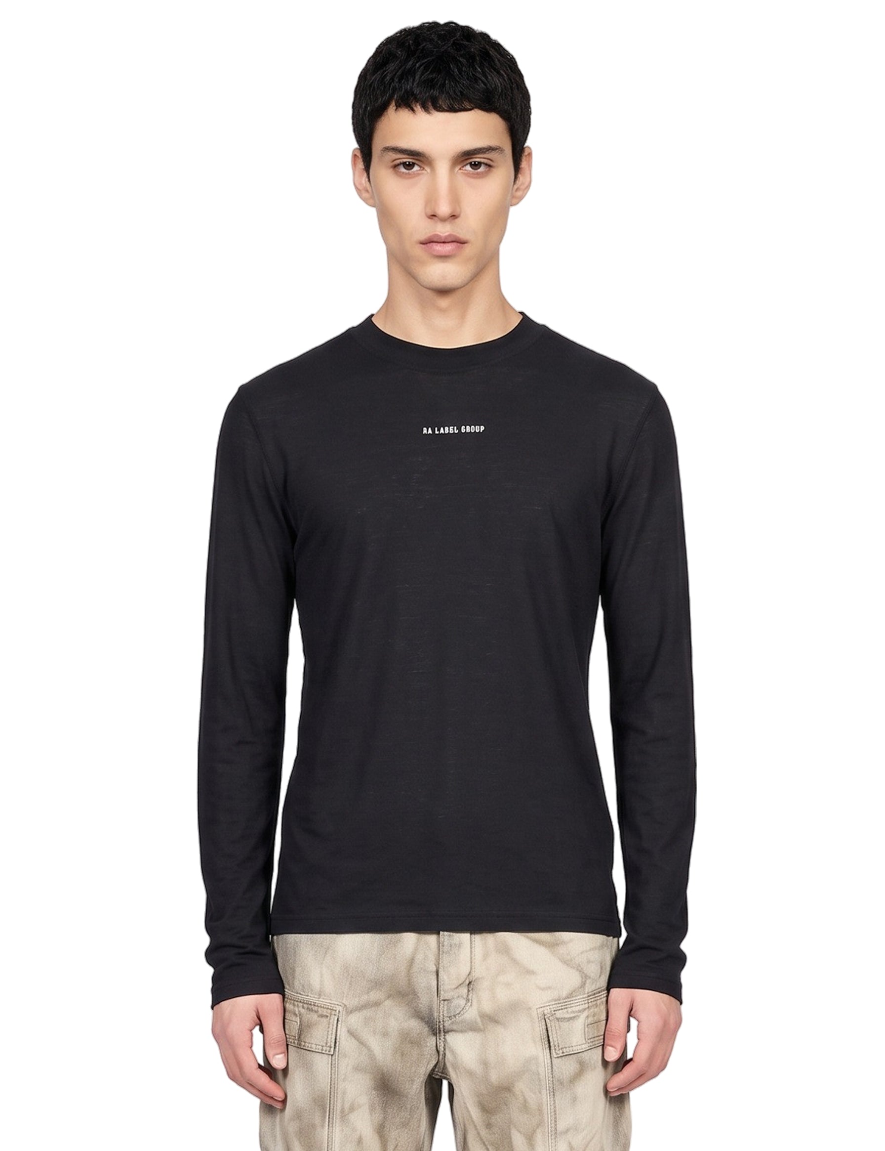 Maglia a maniche lunghe slim in nero 