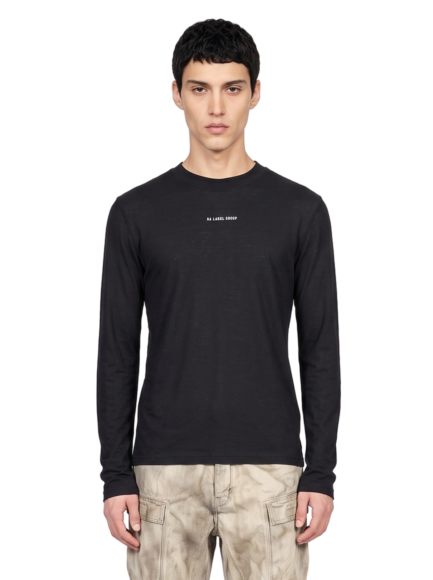Maglia a maniche lunghe slim in nero 