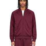 Felpa con zip in bordeaux 