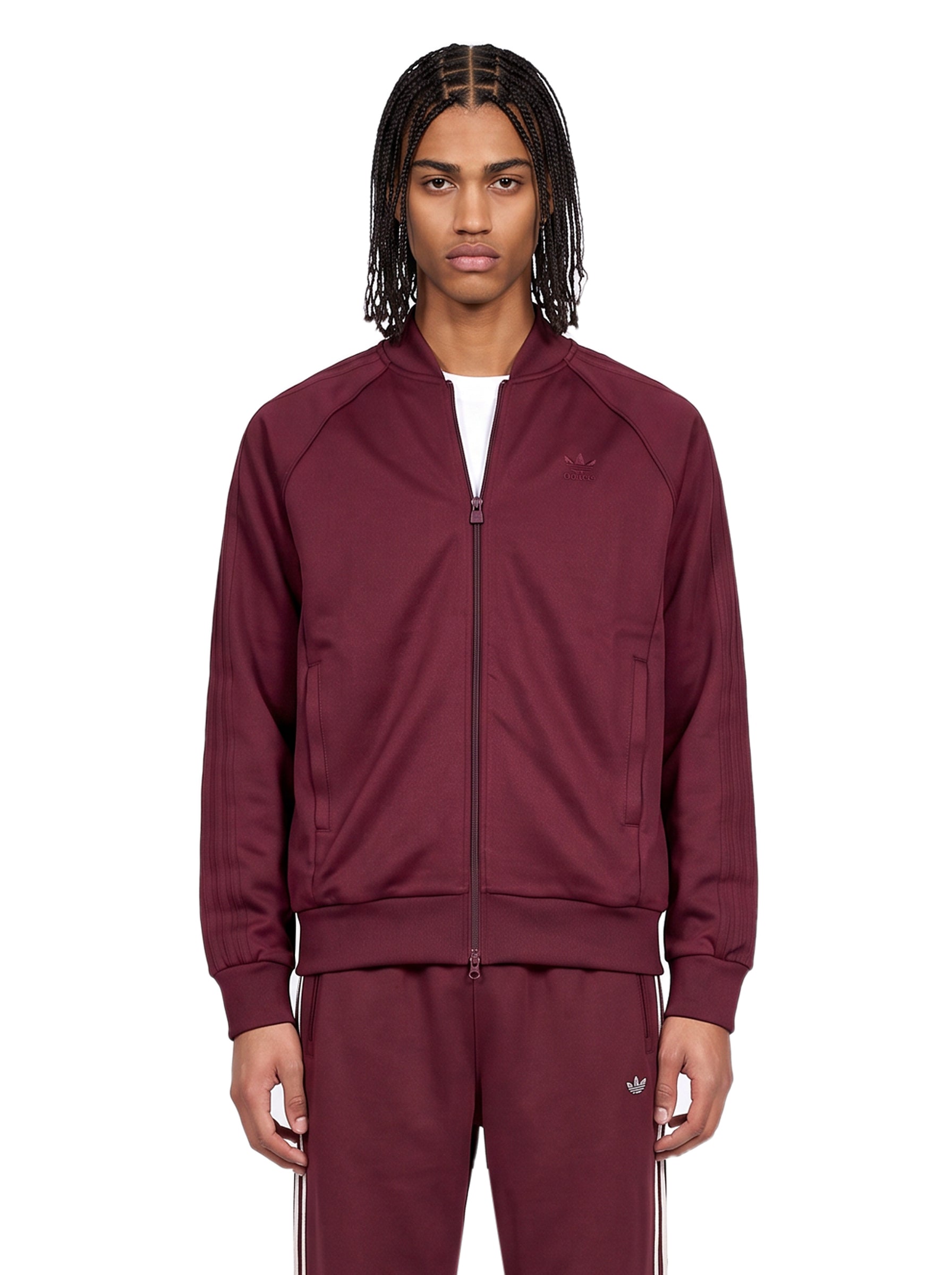 Felpa con zip in bordeaux 