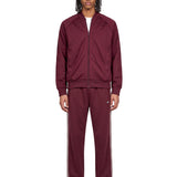 Felpa con zip in bordeaux 