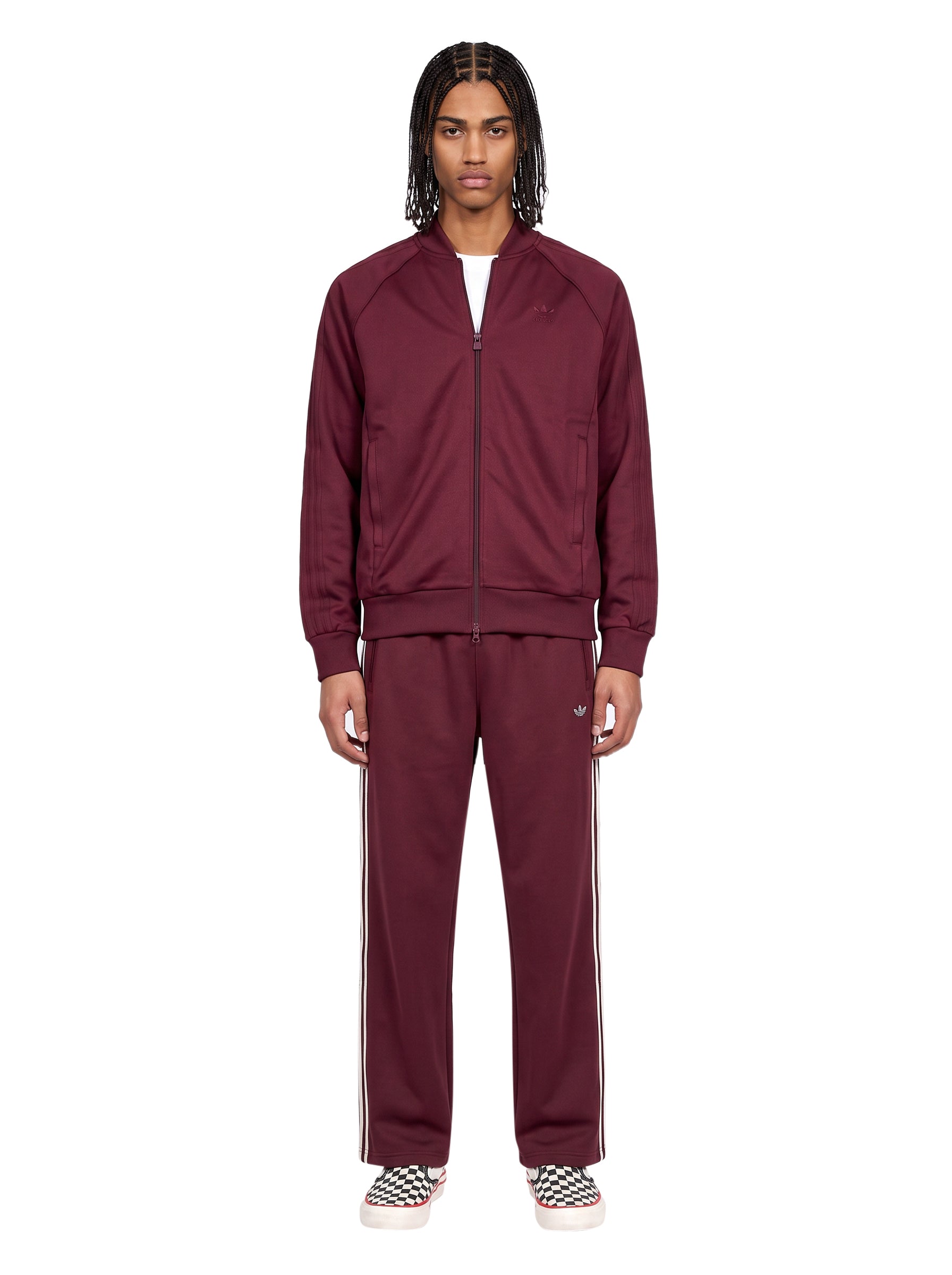 Felpa con zip in bordeaux 