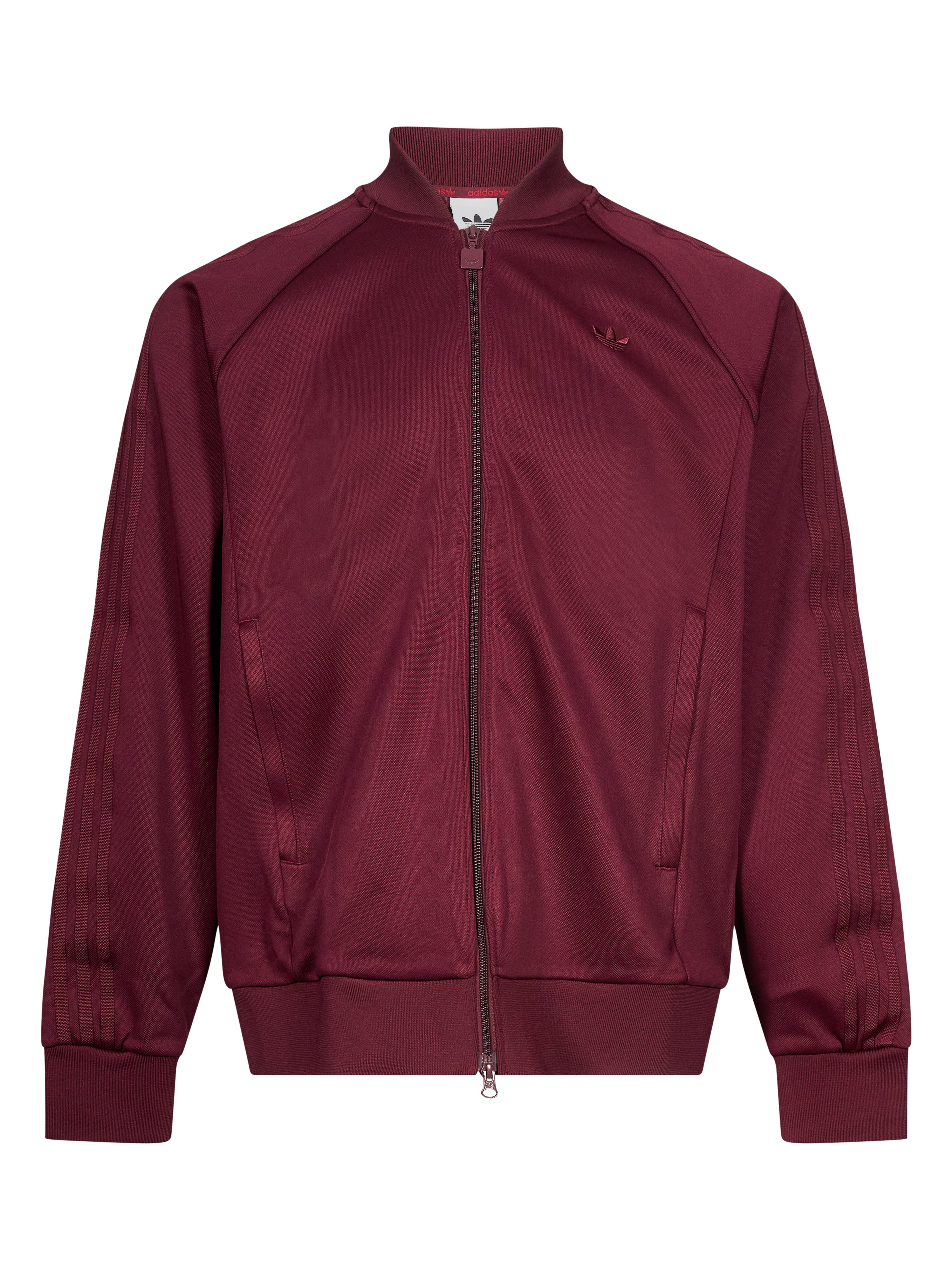 Felpa con zip in bordeaux 