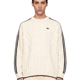 Maglione Cable Knit in bianco 