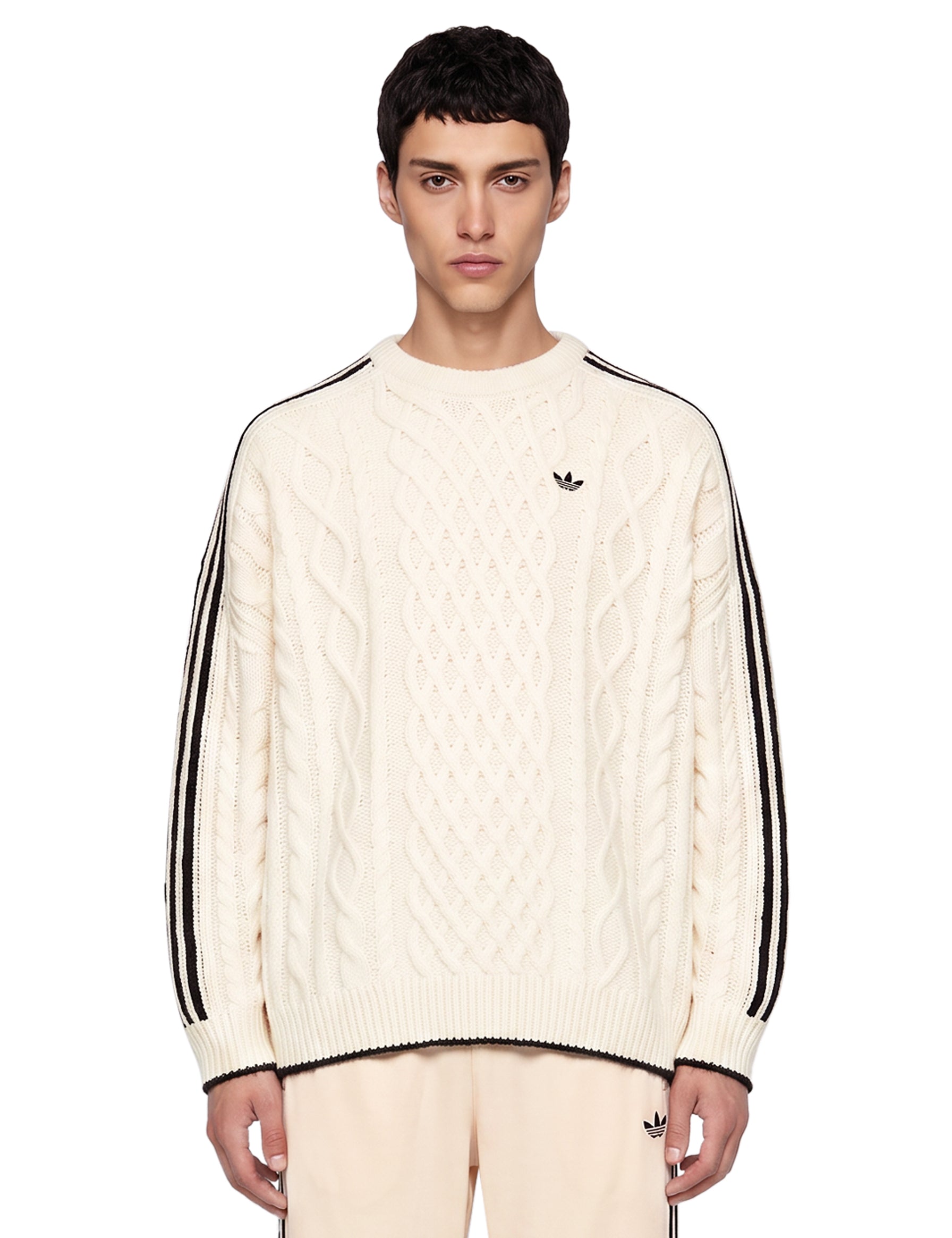 Maglione Cable Knit in bianco 
