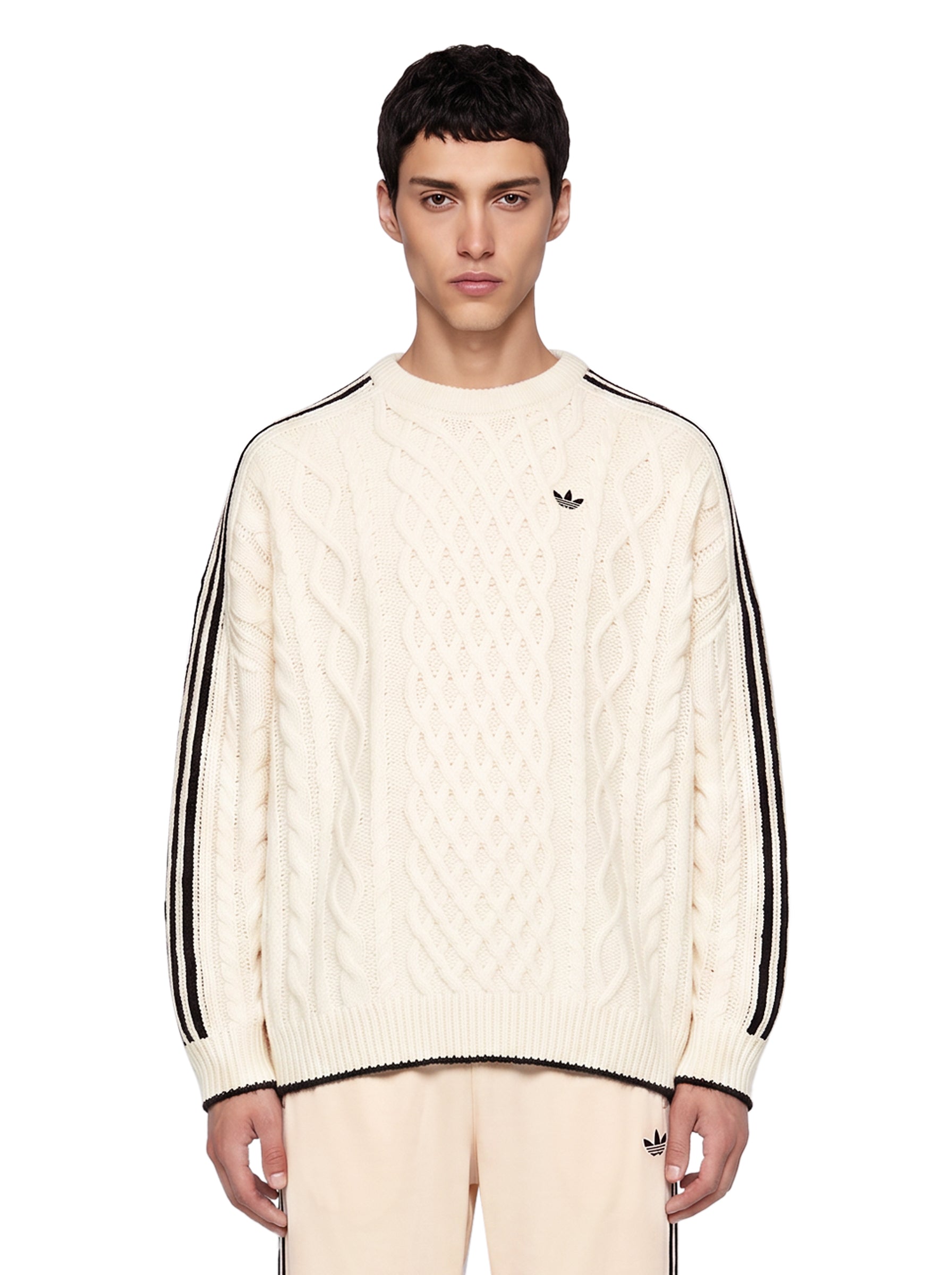 Maglione Cable Knit in bianco 
