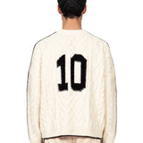 Maglione Cable Knit in bianco 