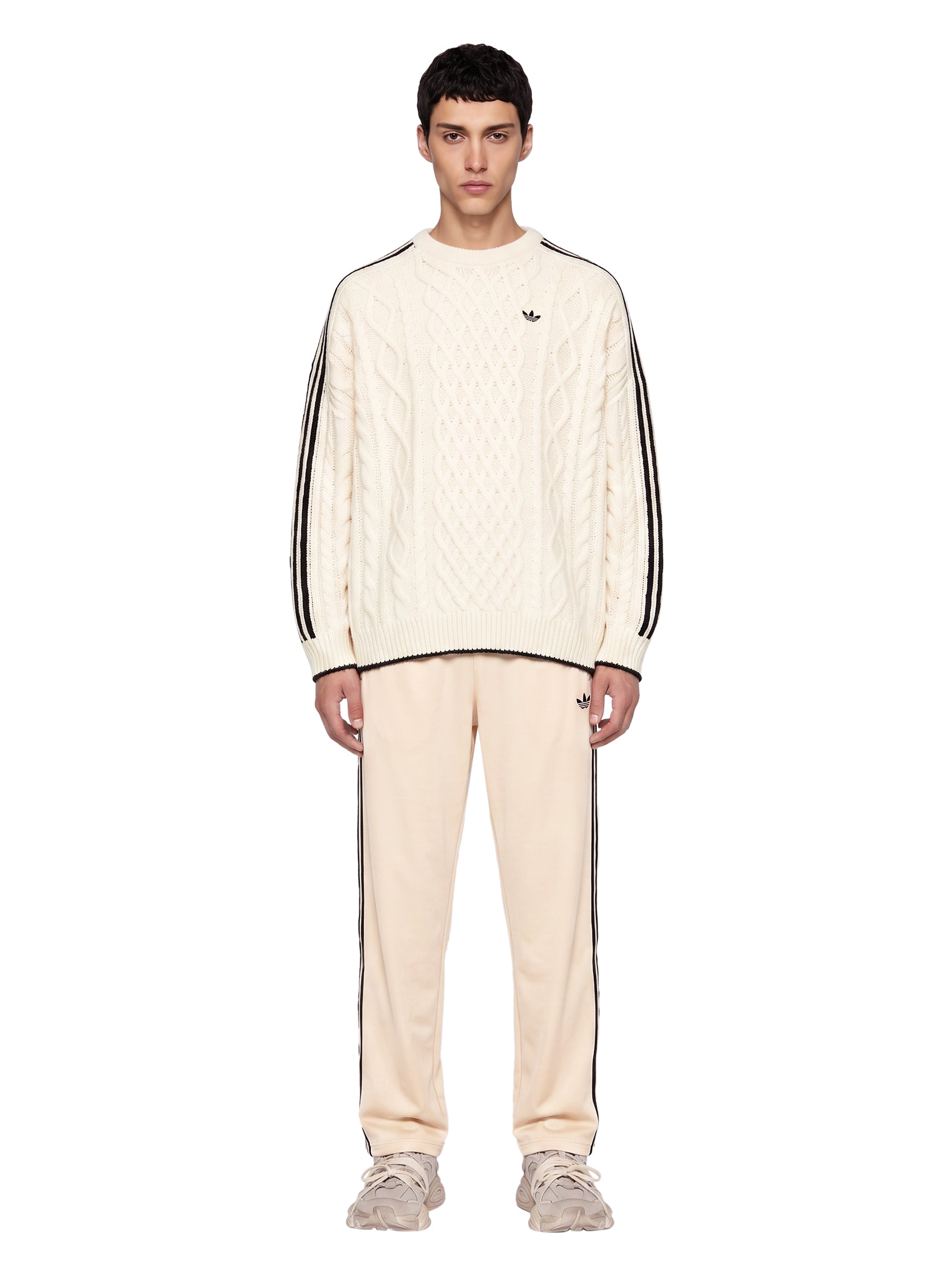 Maglione Cable Knit in bianco 