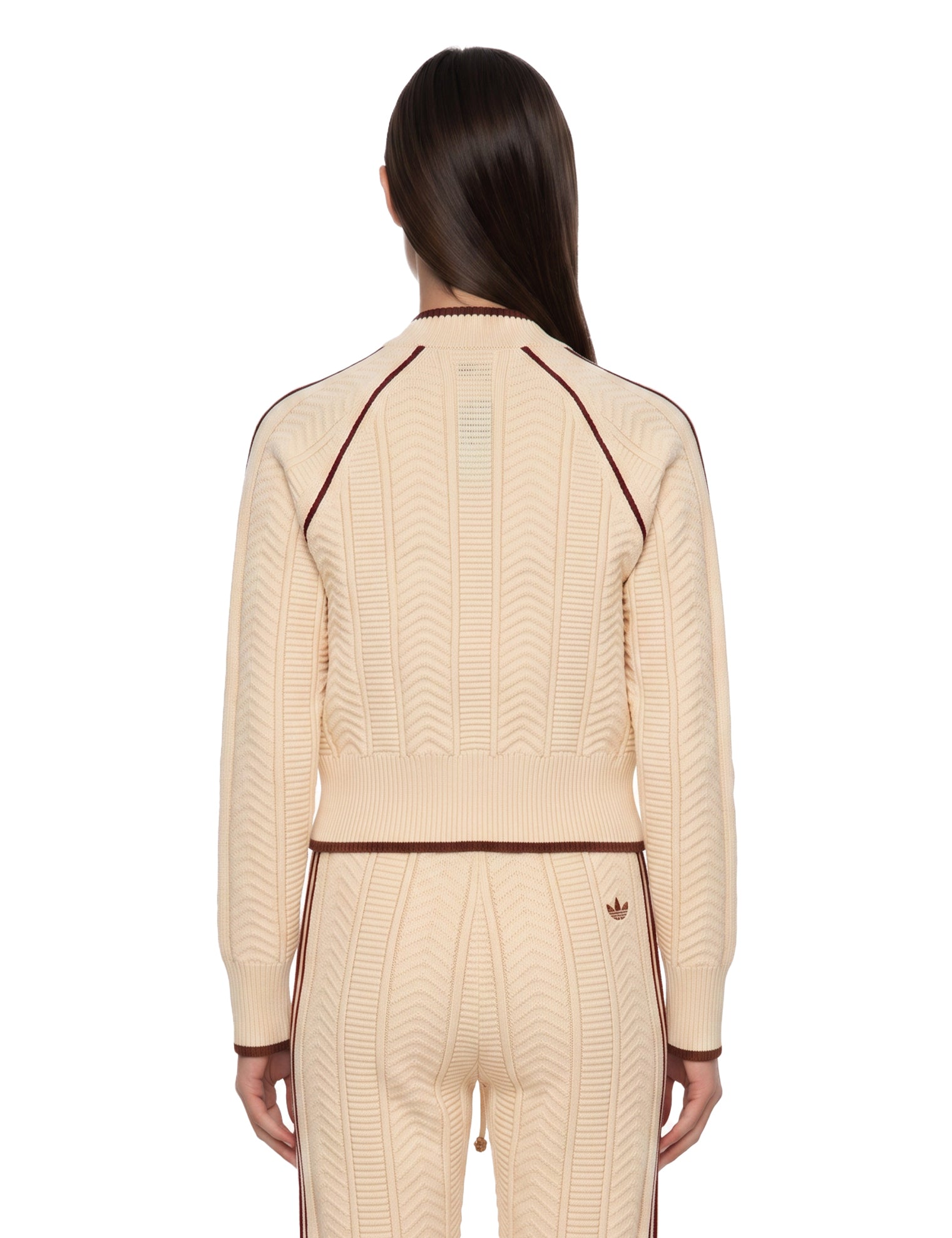 Felpa con cuciture a contrasto in beige 