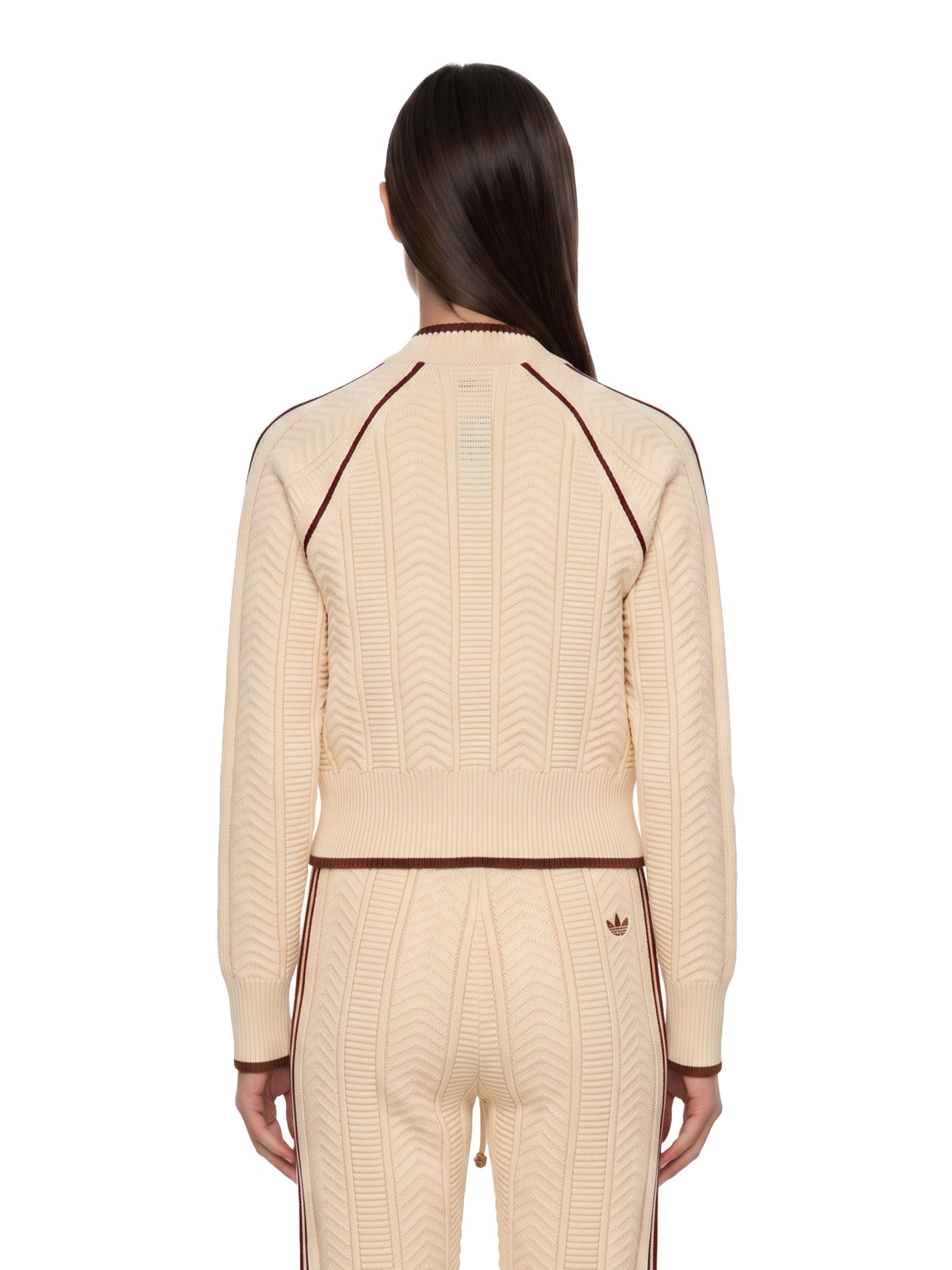 Felpa con cuciture a contrasto in beige 