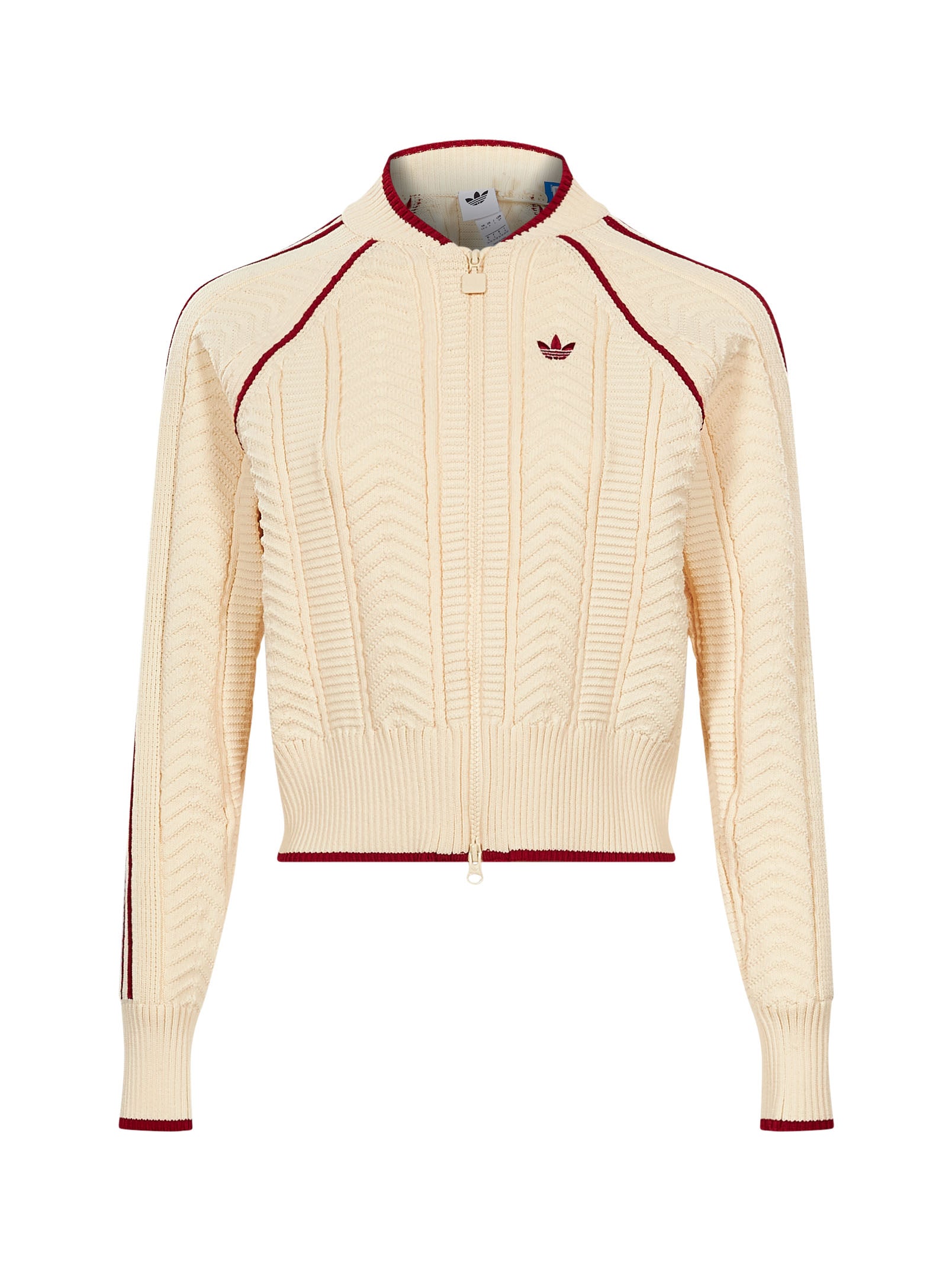 Felpa con cuciture a contrasto in beige 