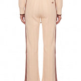 Pantaloni da tuta con cuciture a contrasto in beige 
