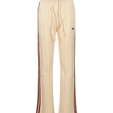 Pantaloni da tuta con cuciture a contrasto in beige 
