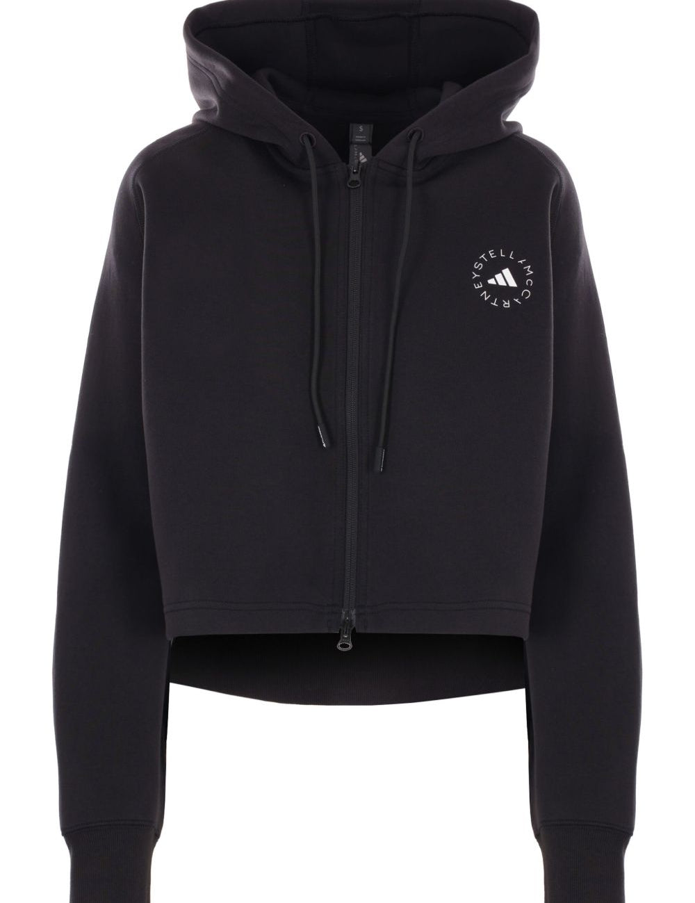 Felpa con cappuccio crop in nero Adidas by stella mc cartney - donna 