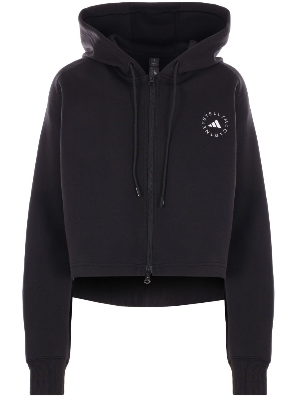 Felpa con cappuccio crop in nero Adidas by stella mc cartney - donna 