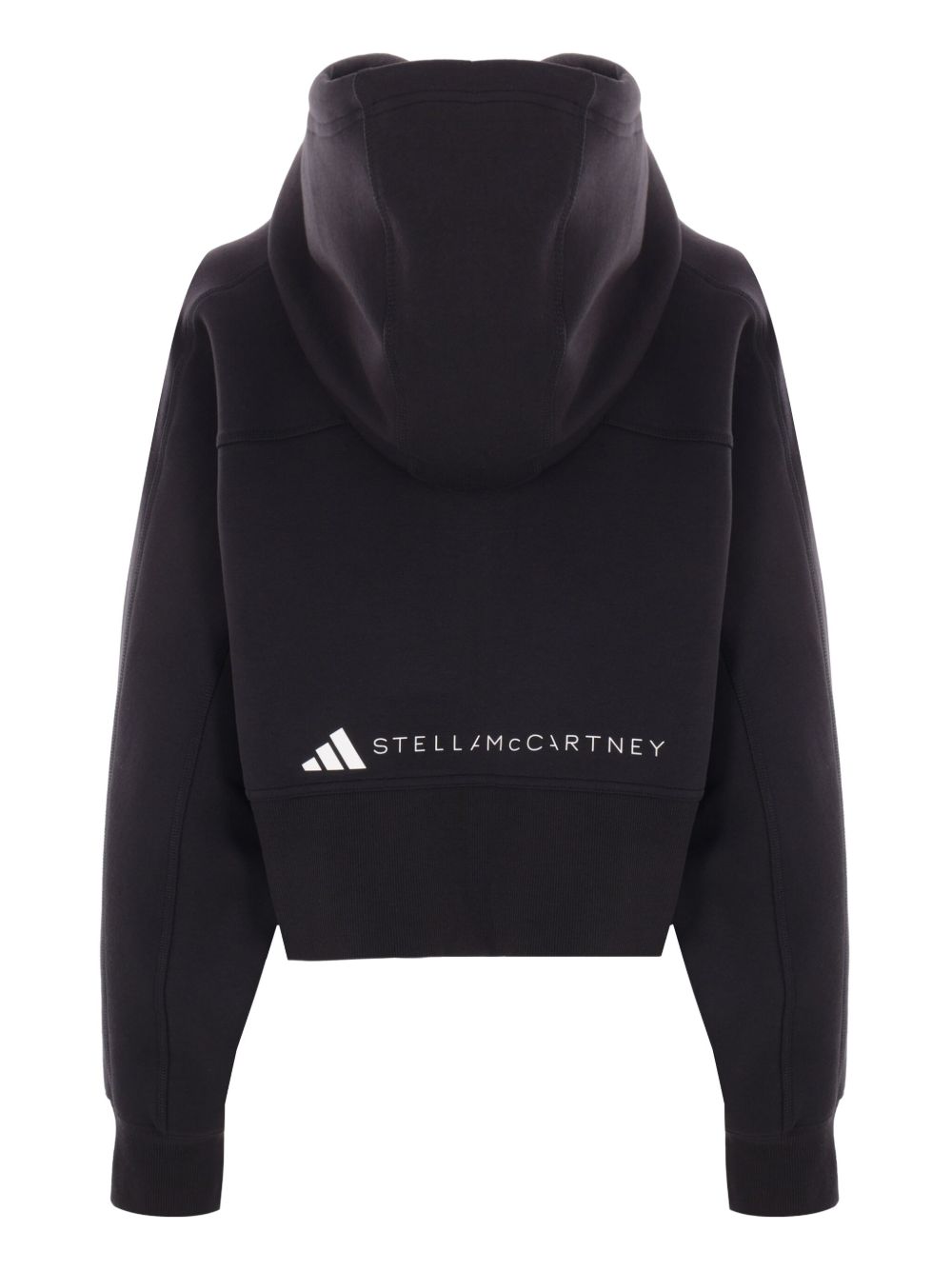 Felpa con cappuccio crop in nero Adidas by stella mc cartney - donna 