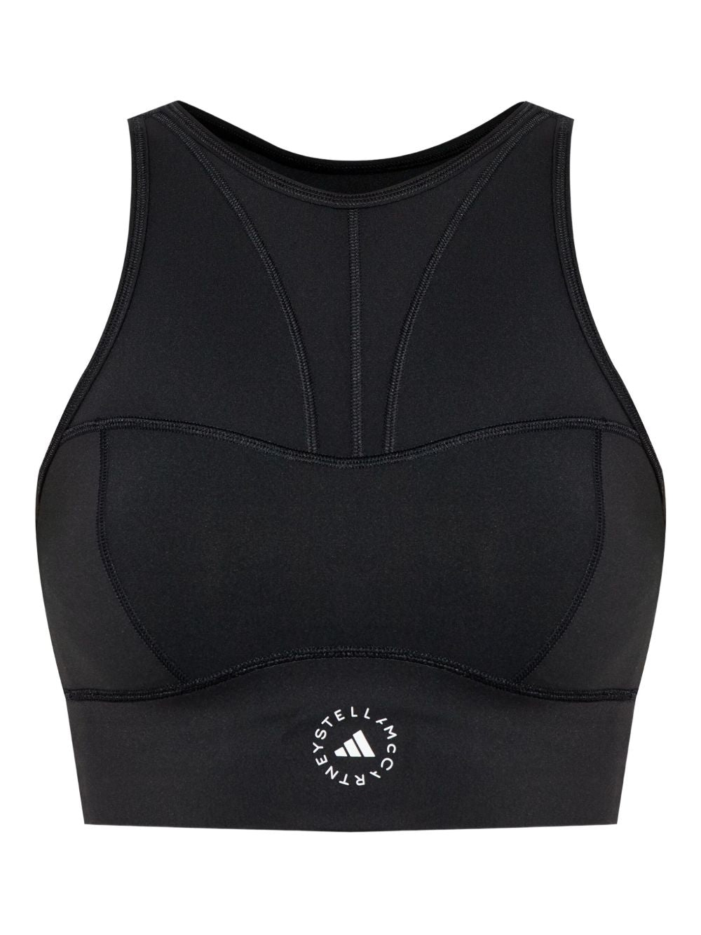 Top sportivo con logo in nero 
