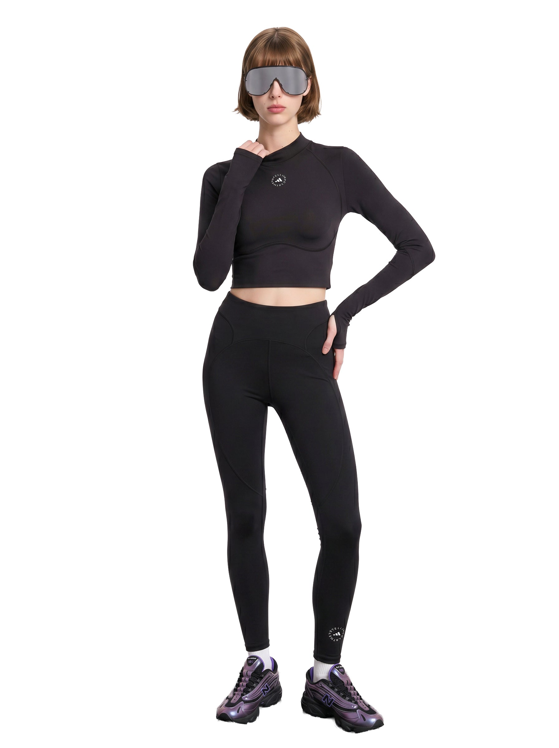 Leggings con logo in nero 