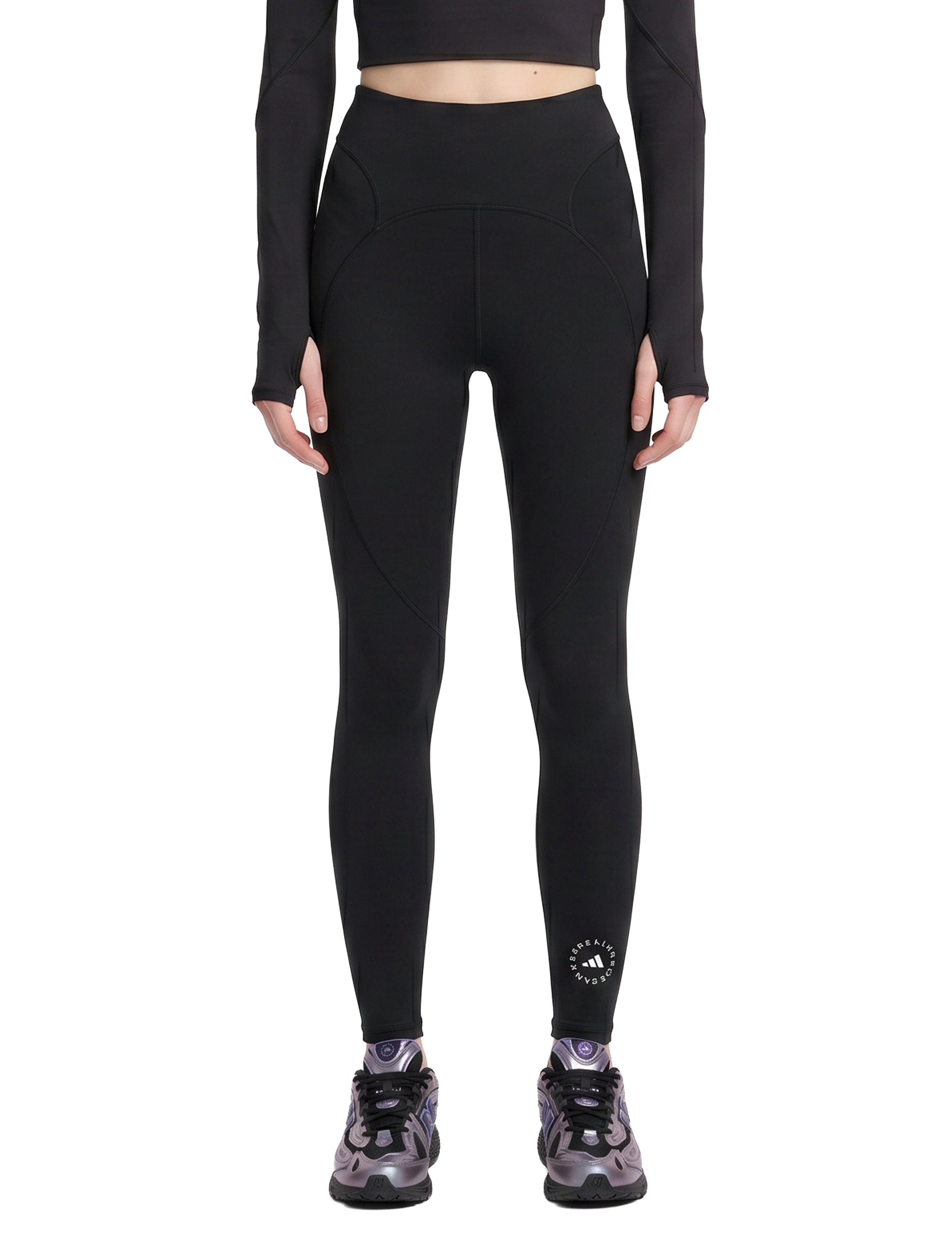 Leggings con logo in nero 