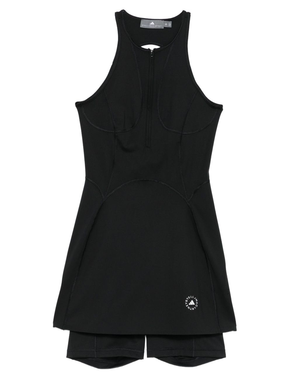 Abito sportivo con shorts e logo in nero 