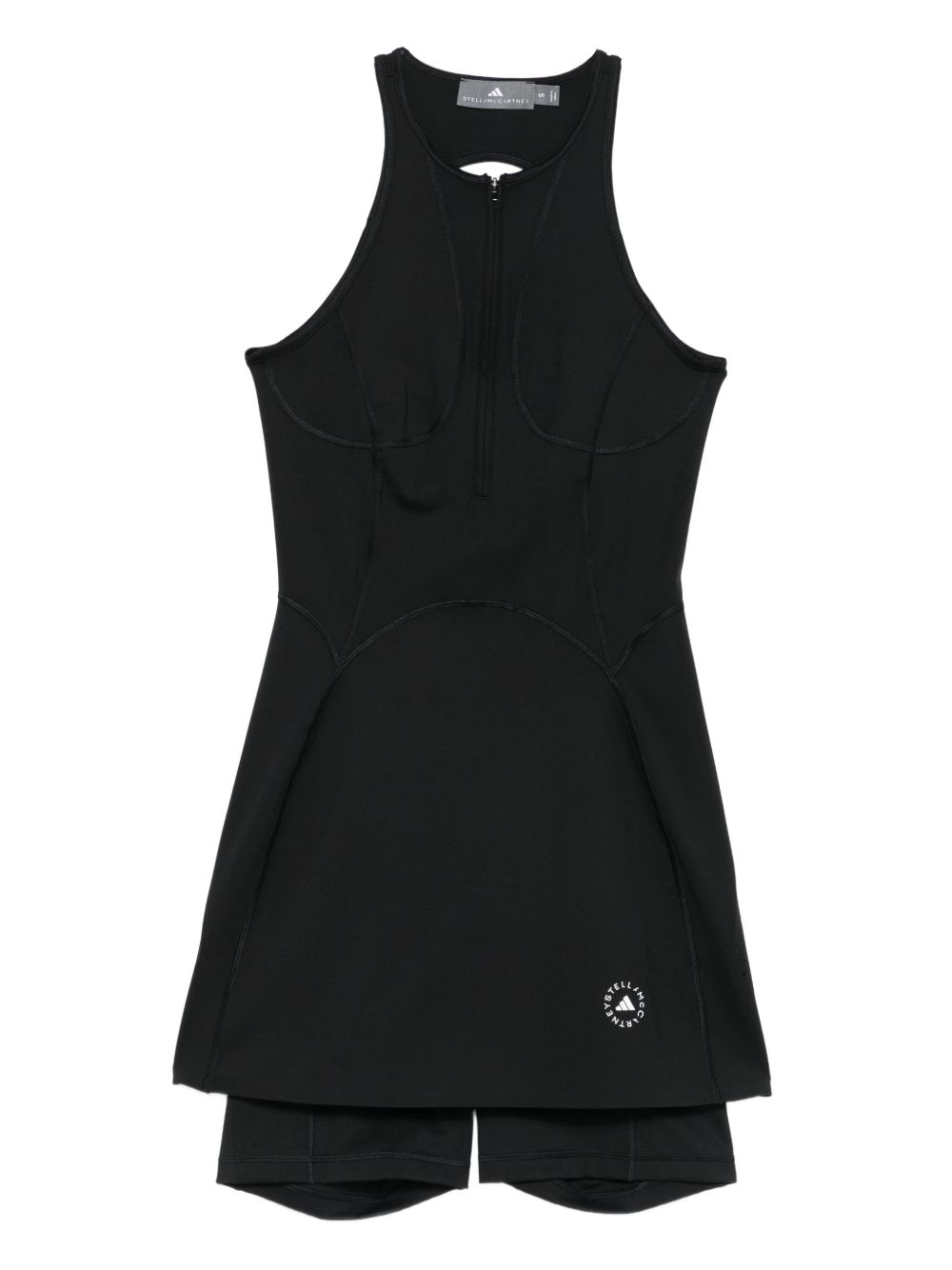 Abito sportivo con shorts e logo in nero 