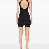 Abito sportivo con shorts e logo in nero 