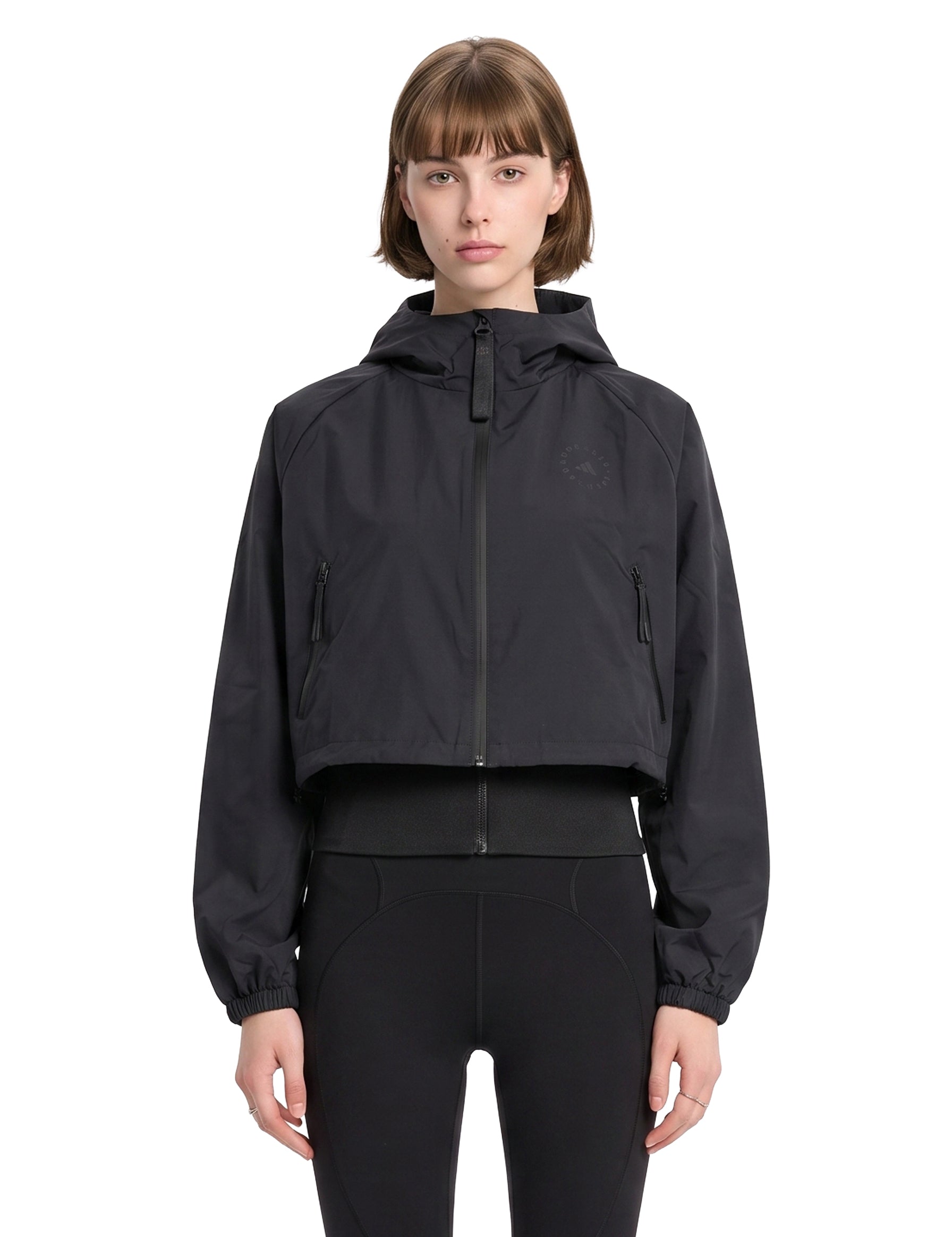 Felpa tecnica Track con zip in nero 
