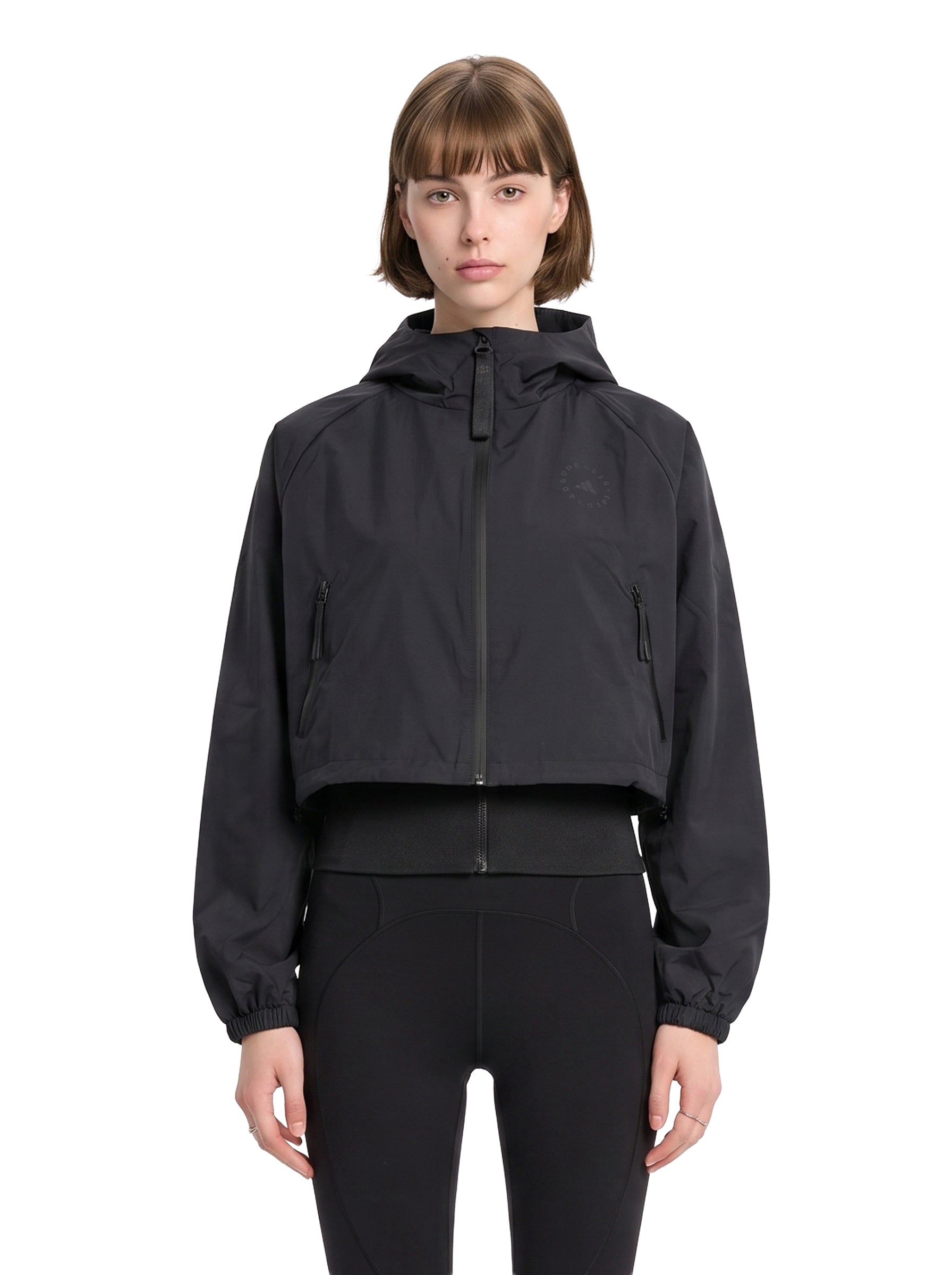 Felpa tecnica Track con zip in nero 