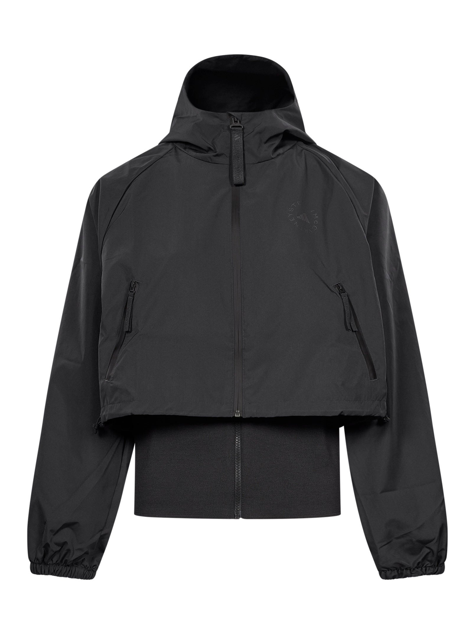 Felpa tecnica Track con zip in nero 