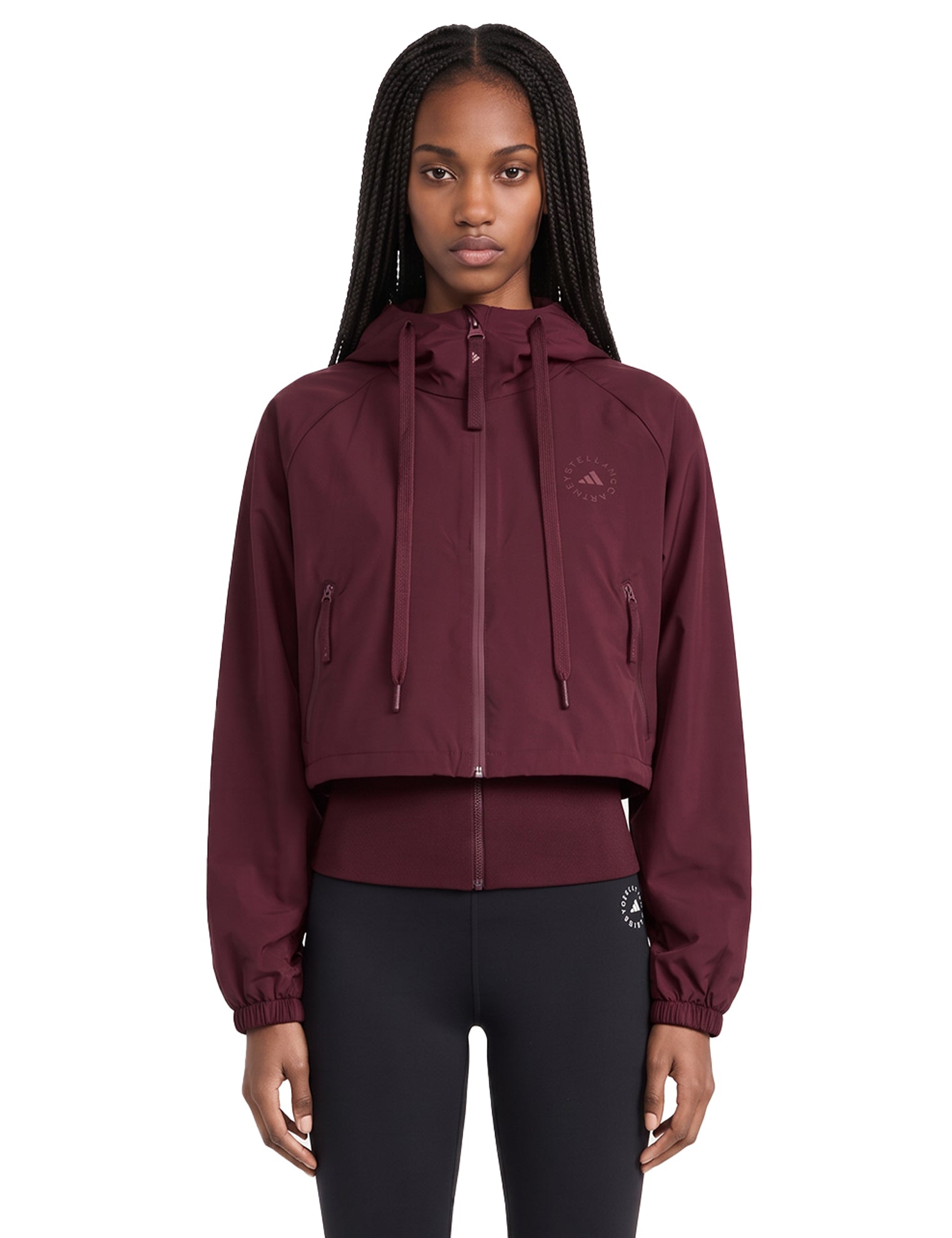 Felpa tecnica Track con zip in bordeaux 