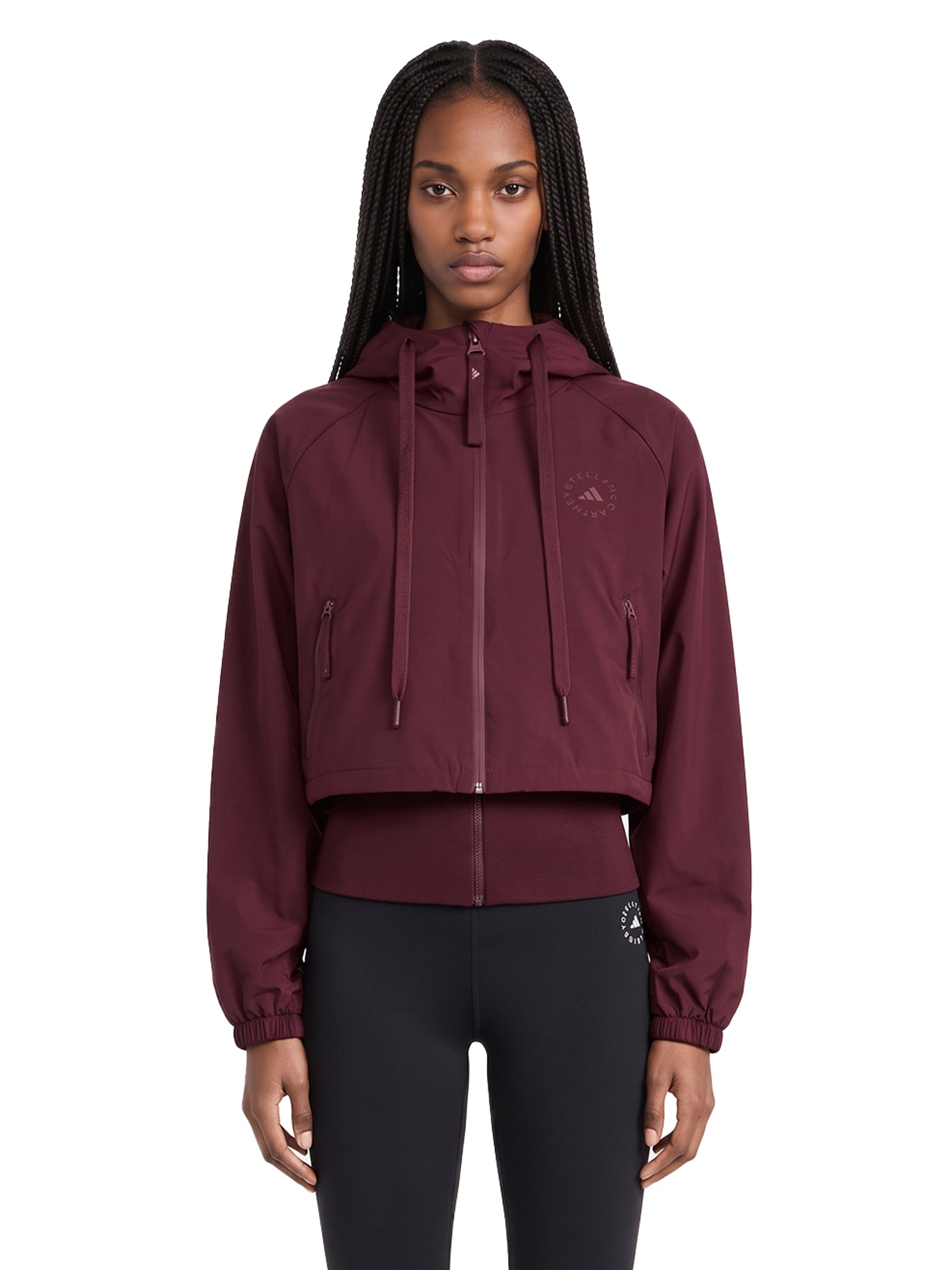 Felpa tecnica Track con zip in bordeaux 
