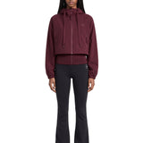 Felpa tecnica Track con zip in bordeaux 