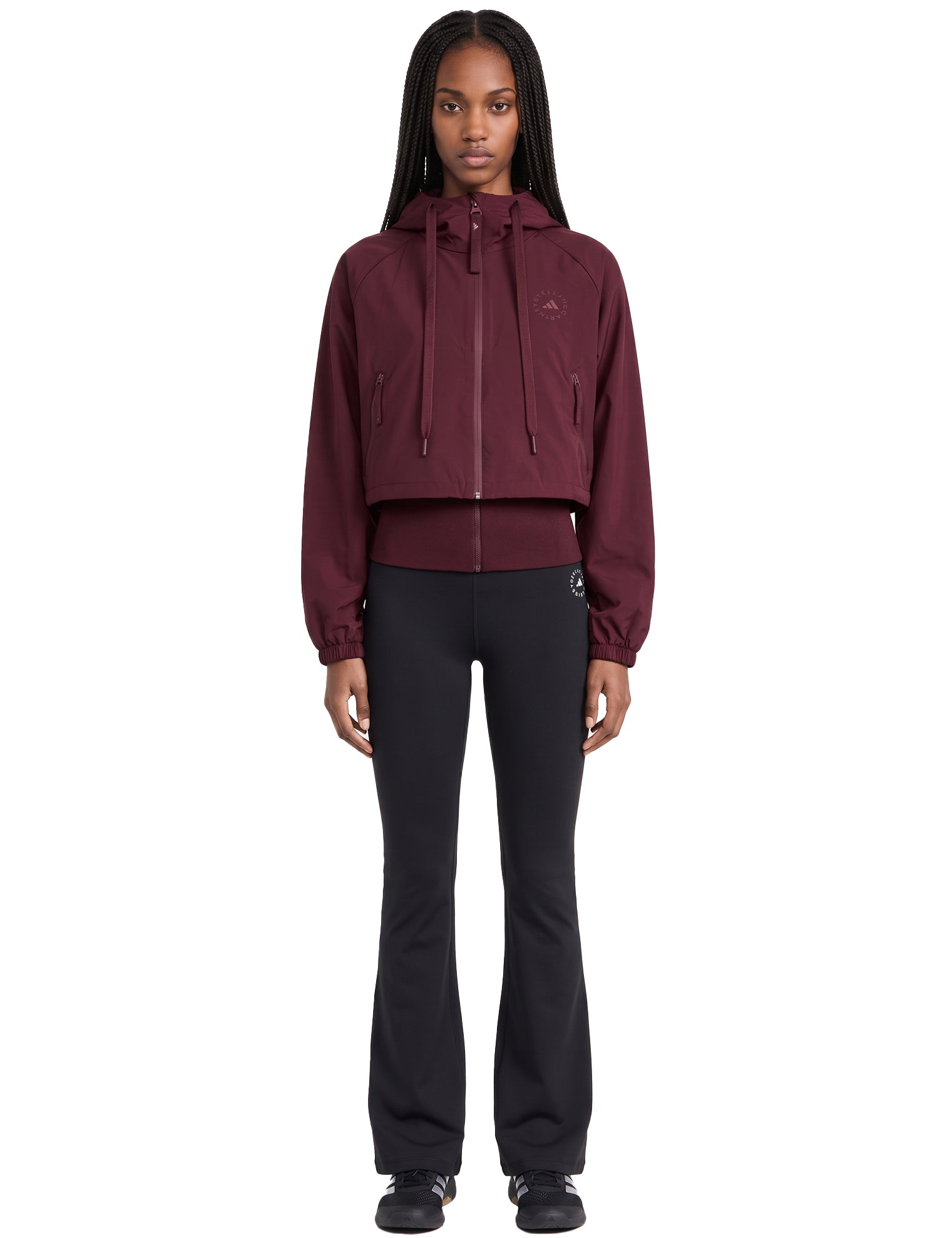 Felpa tecnica Track con zip in bordeaux 